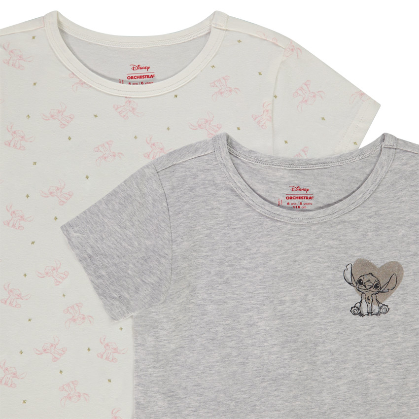 Pack de 2 camisetas interiores Stitch Disney para niña 