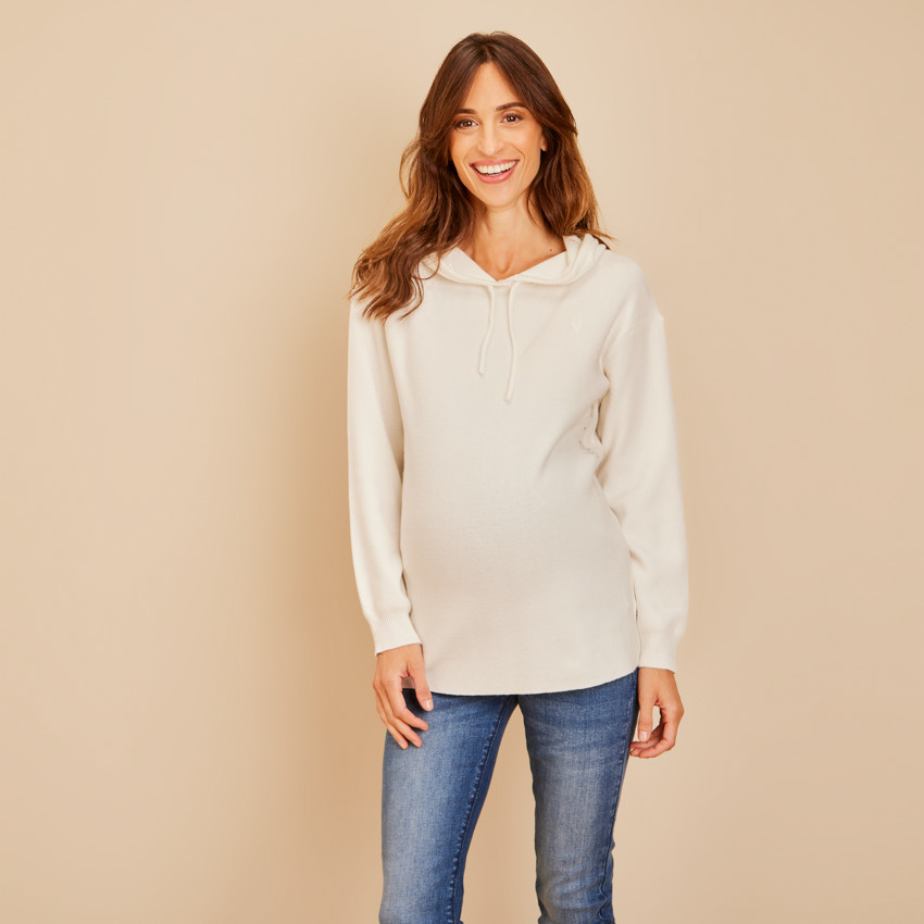 Sudadera con capucha y bordado de corazón para mujer 