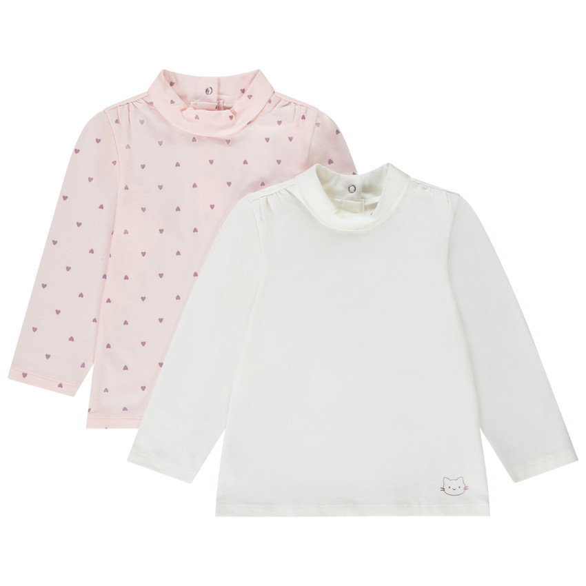 Pack de 2 peleles de fantasía con cuello alto para bebé niña 