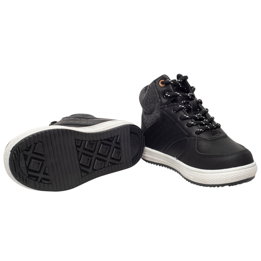 Botines con cordones y cuello de punto para niño con suela antideslizante 