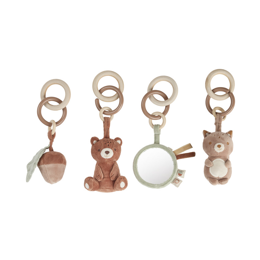 Set de 4 juguetes colgantes para arco de estimulación Rey de los Bosques 