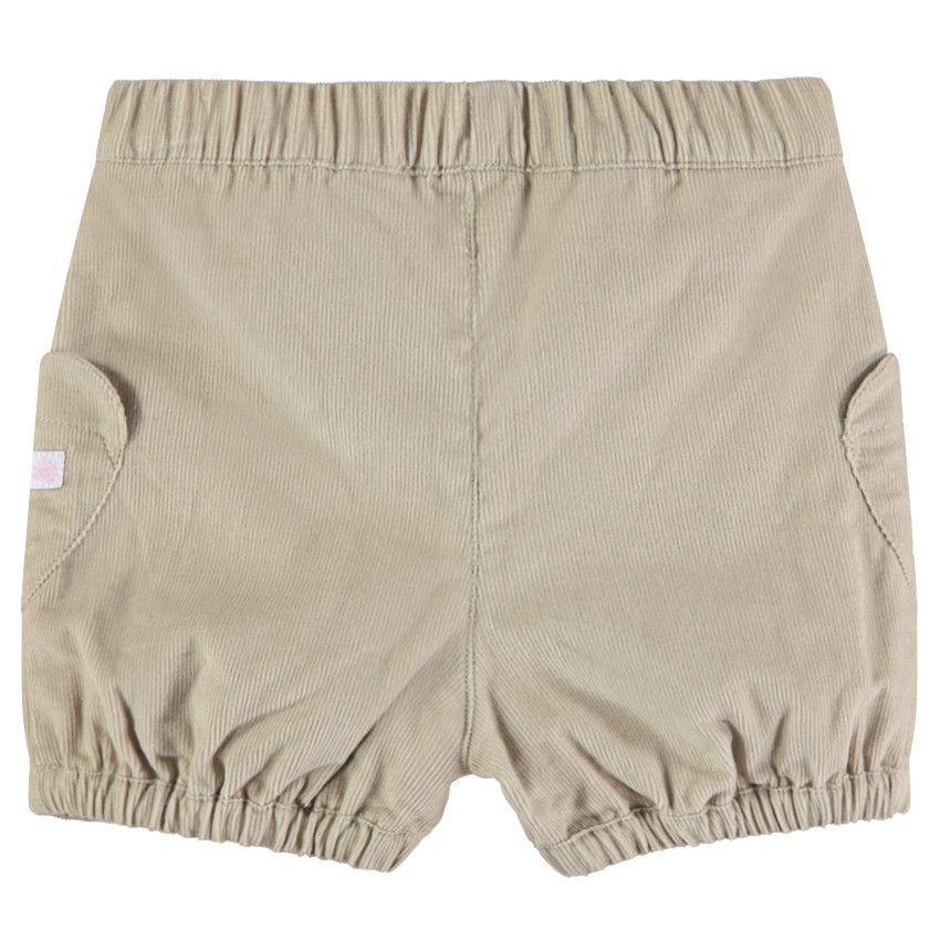 Pantalón corto de pana con bolsillos en forma de corazón 