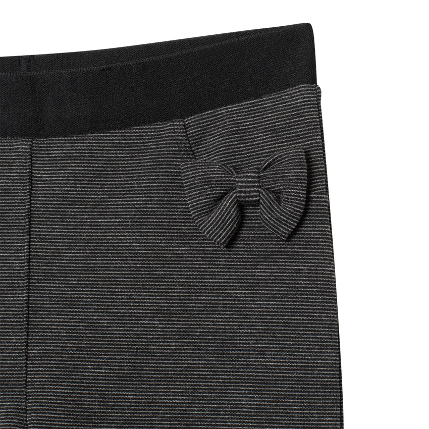 Leggings de punto jaspeado con lazos 