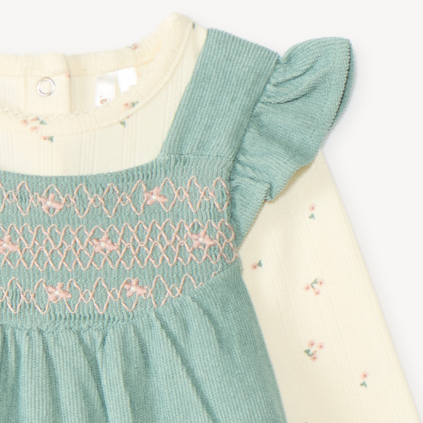 Conjunto de 2 piezas para bebé niña, camiseta y peto de fantasía. 