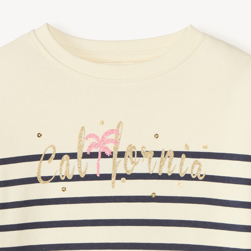 Sudadera de felpa a rayas para niña 