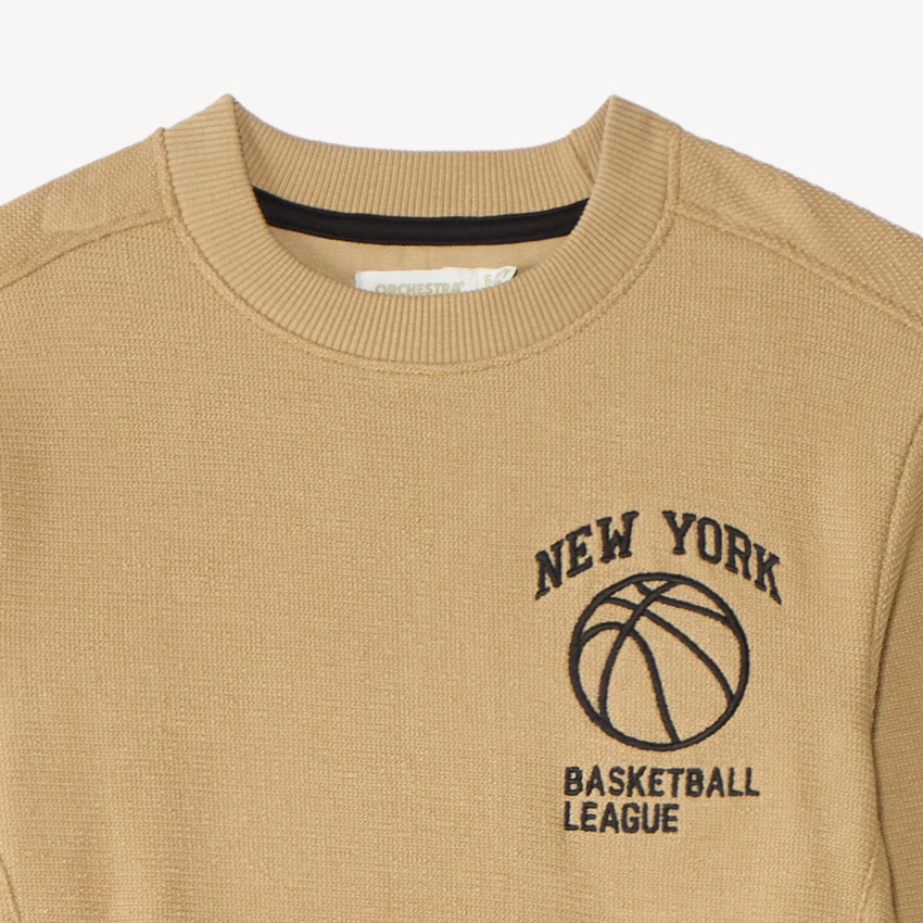 Conjunto de chándal para niño con bordado de baloncesto 