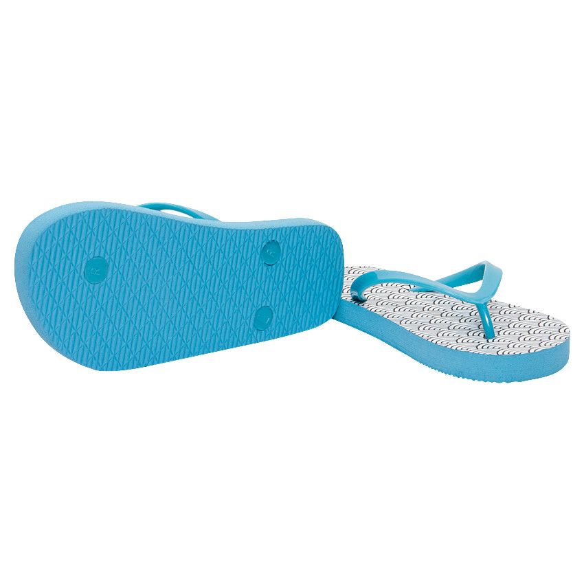 Chanclas torquesas con estampado de fantasía 