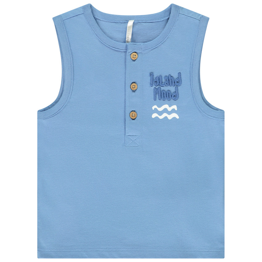 Camiseta sin mangas lisa con bordados 3D para bebé niño 