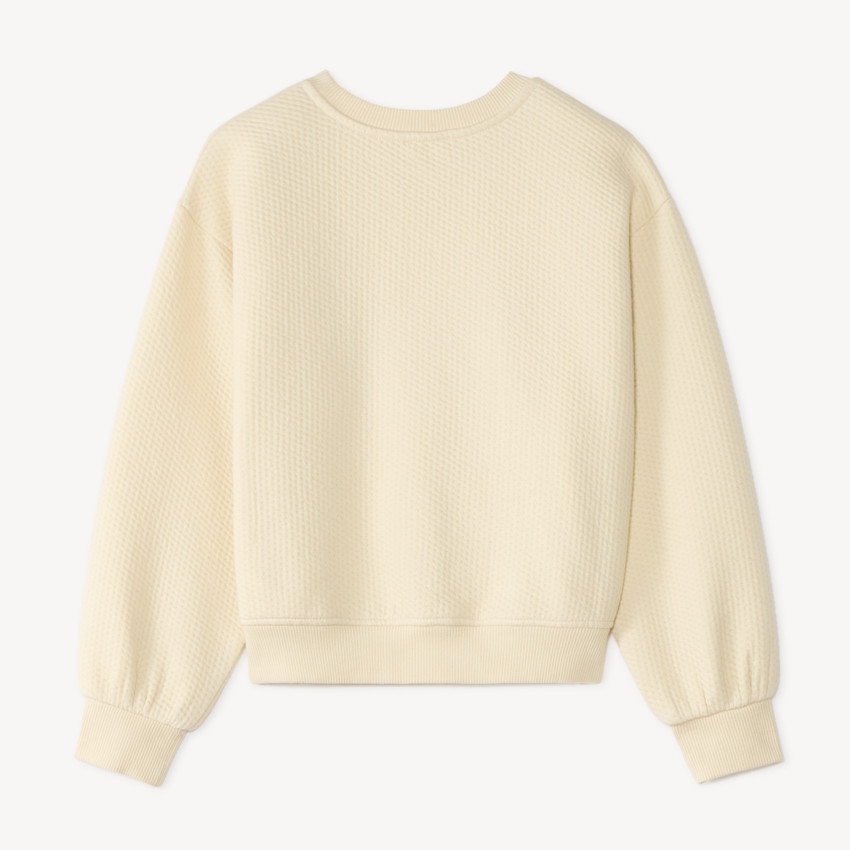Sudadera texturizada para niña con bordados de flores 
