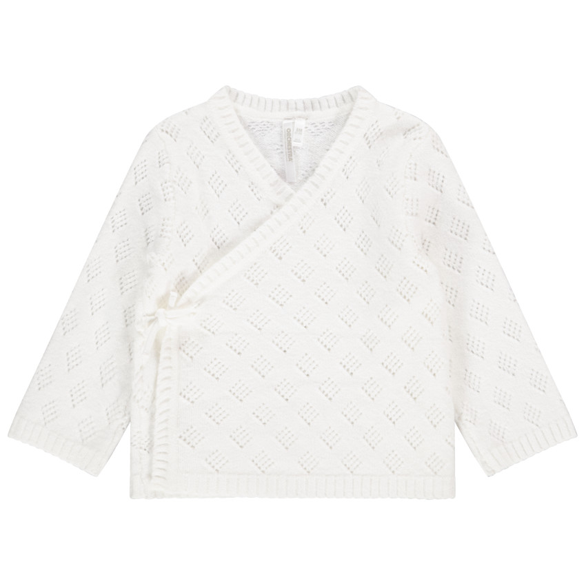 Chaleco de punto estilo cruzado con tejido calado para bebé niña  Additional Chaleco de punto estilo cruzado con tejido calado para bebé niña