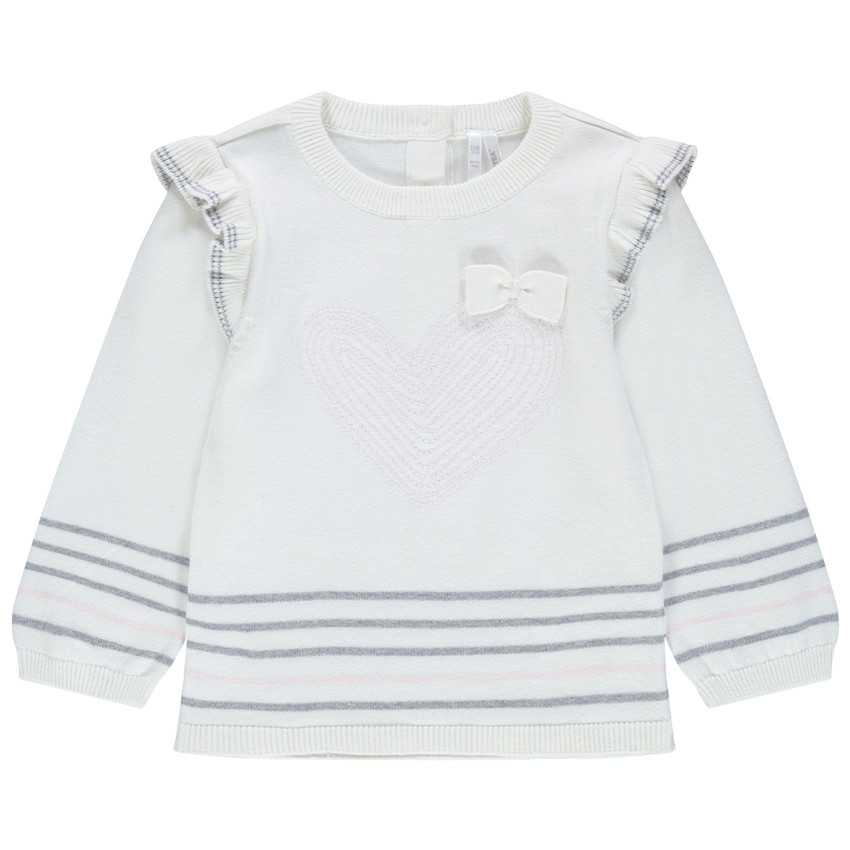 Jersey de punto con mangas con volantes y rayas que contrastan  Additional Jersey de punto con mangas con volantes y rayas que contrastan