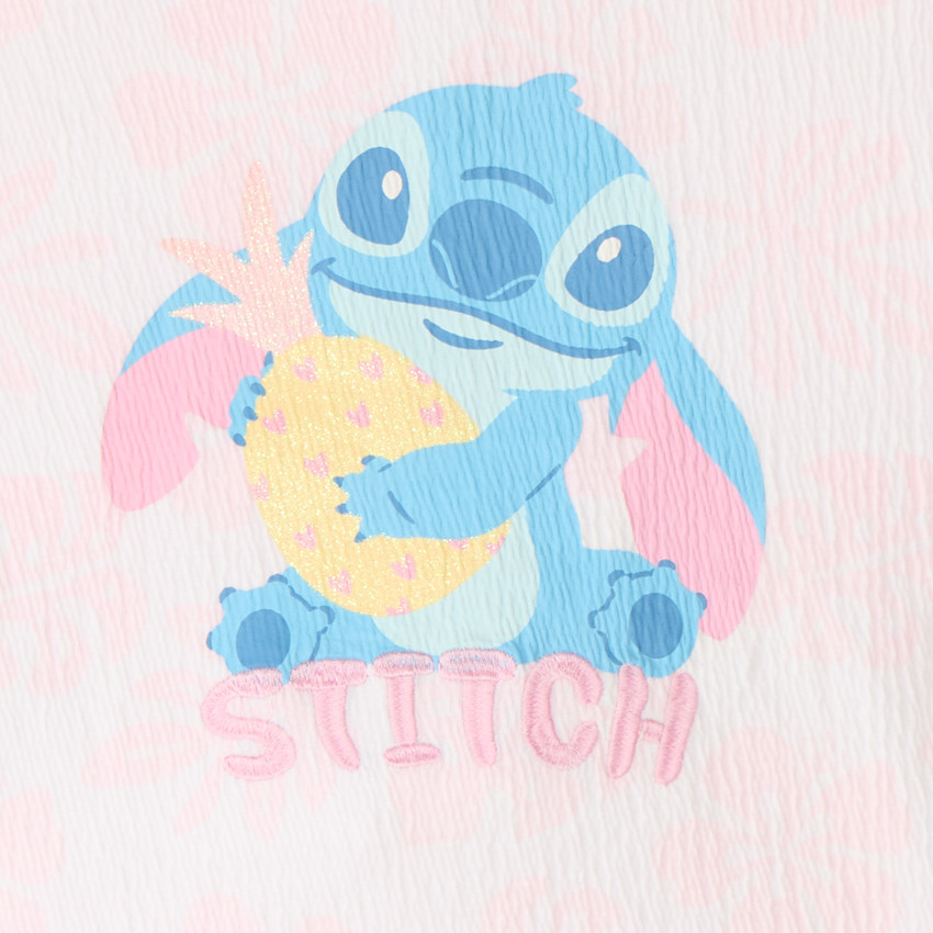 Conjunto de dos piezas de camiseta corta + short Stitch de Disney para niña bebé 