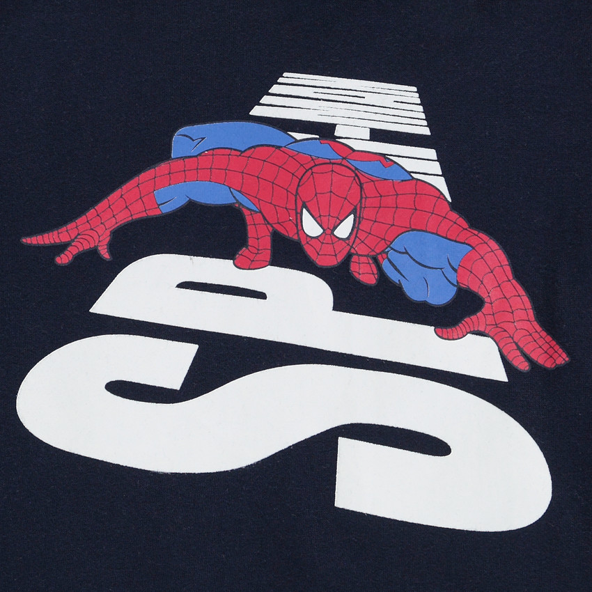 Conjunto en lana de sudadera con capucha con estampado Spiderman Marvel + pantalón de chándal para niño 