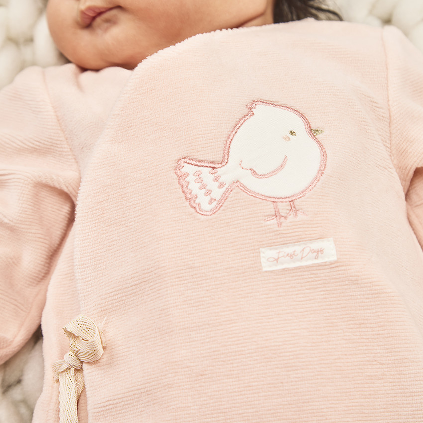 Pelele de terciopelo con parche de pájaro para bebé niña  Additional Pelele de terciopelo con parche de pájaro para bebé niña