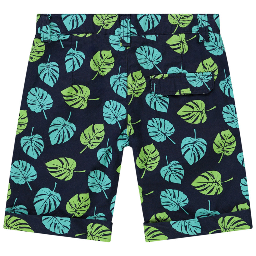 Bermudas de algodón con estampado de hojas para niño 