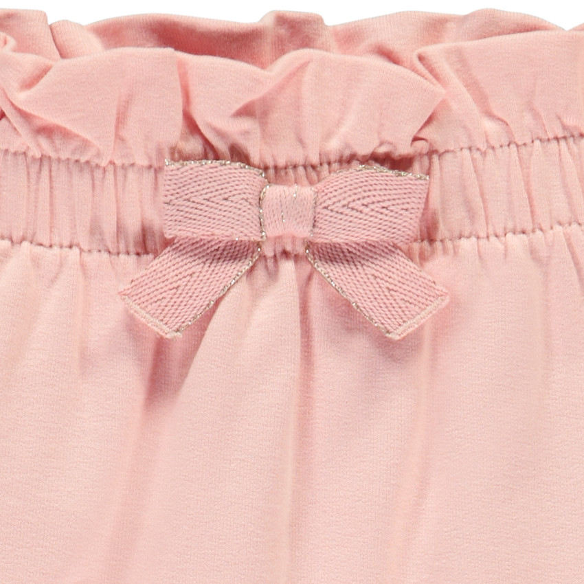 Pantalón jogging liso con lazo para bebé niña 
