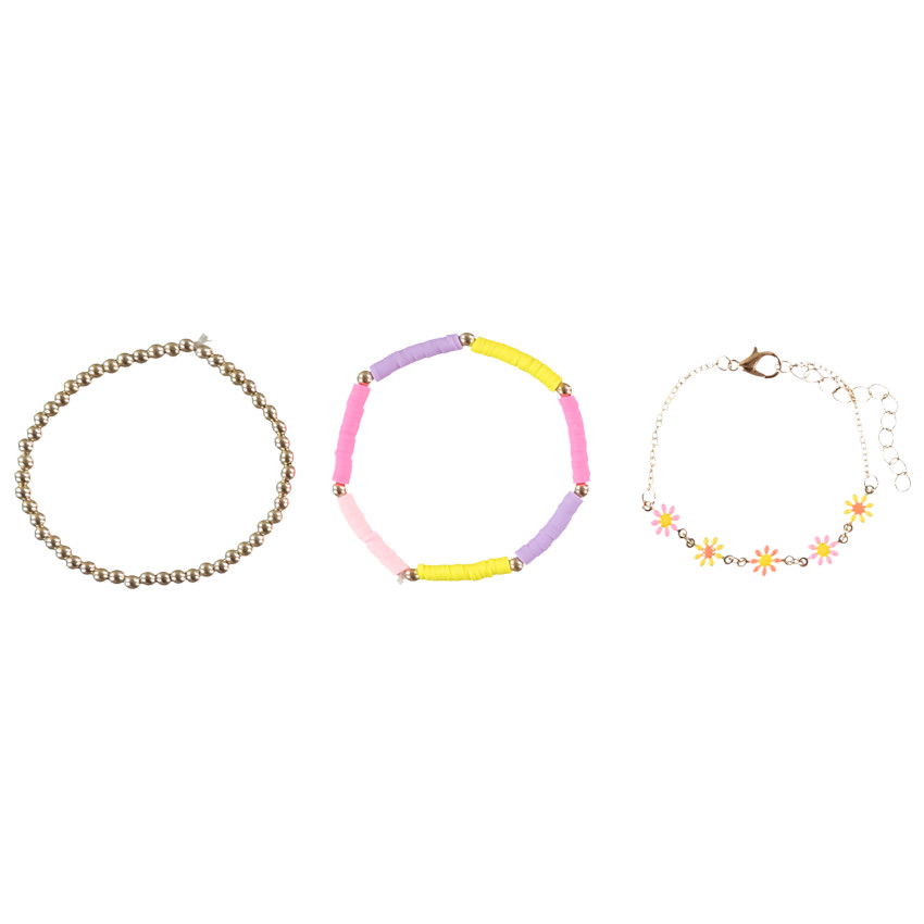 Lote de 3 pulseras de fantasía para niña 