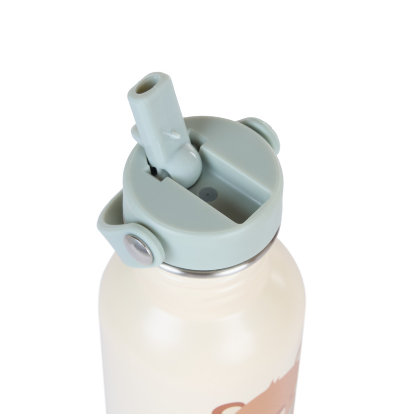 Botella de acero inoxidable con popote Rey de los Bosques - 500 ml 