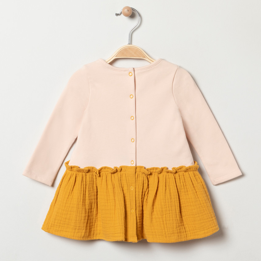 Vestido manga larga efecto 2 en 1 