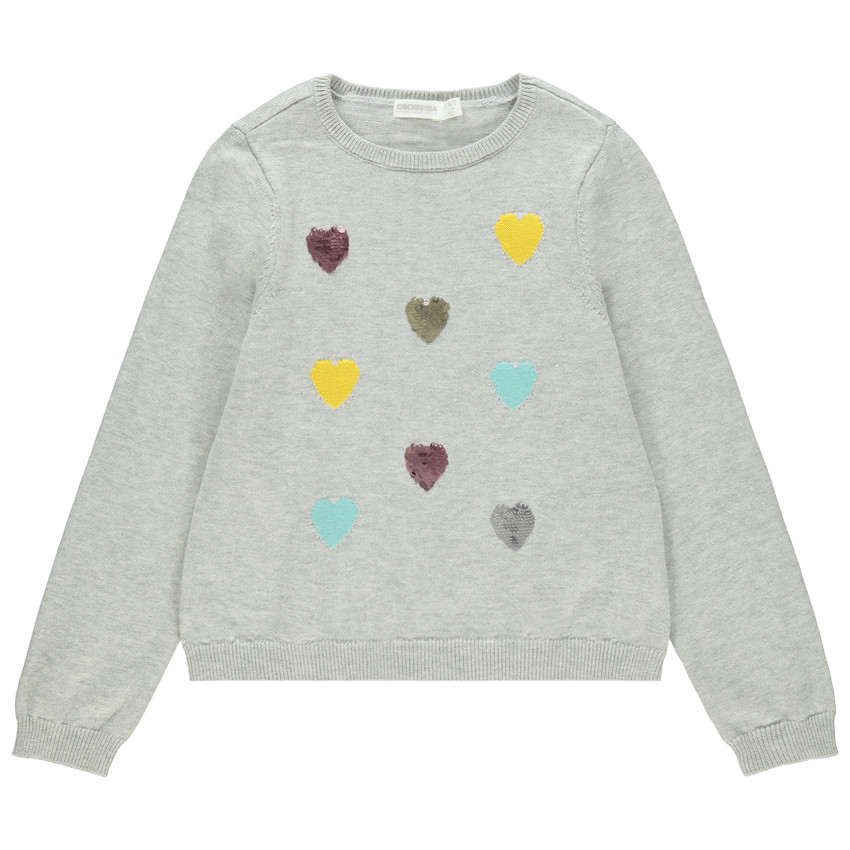 Jersey de punto con corazones de lentejuelas  Additional Jersey de punto con corazones de lentejuelas