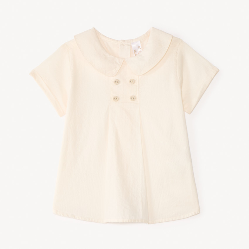 Conjunto de tirantes cortos + camisa con cuello Claudine para bebé niño 