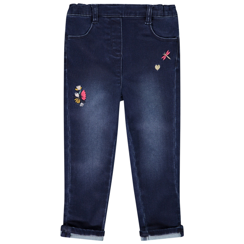 Jegging en denim avec broderies pour bébé fille 