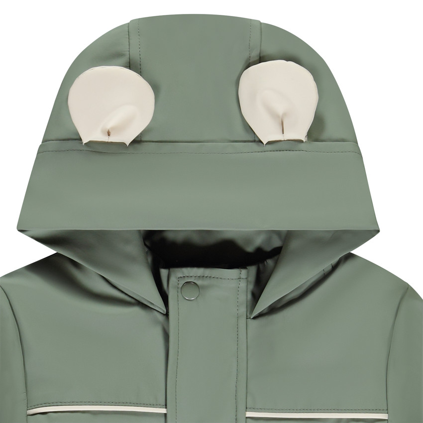 Parka de goma con capucha divertida para bebé niño 