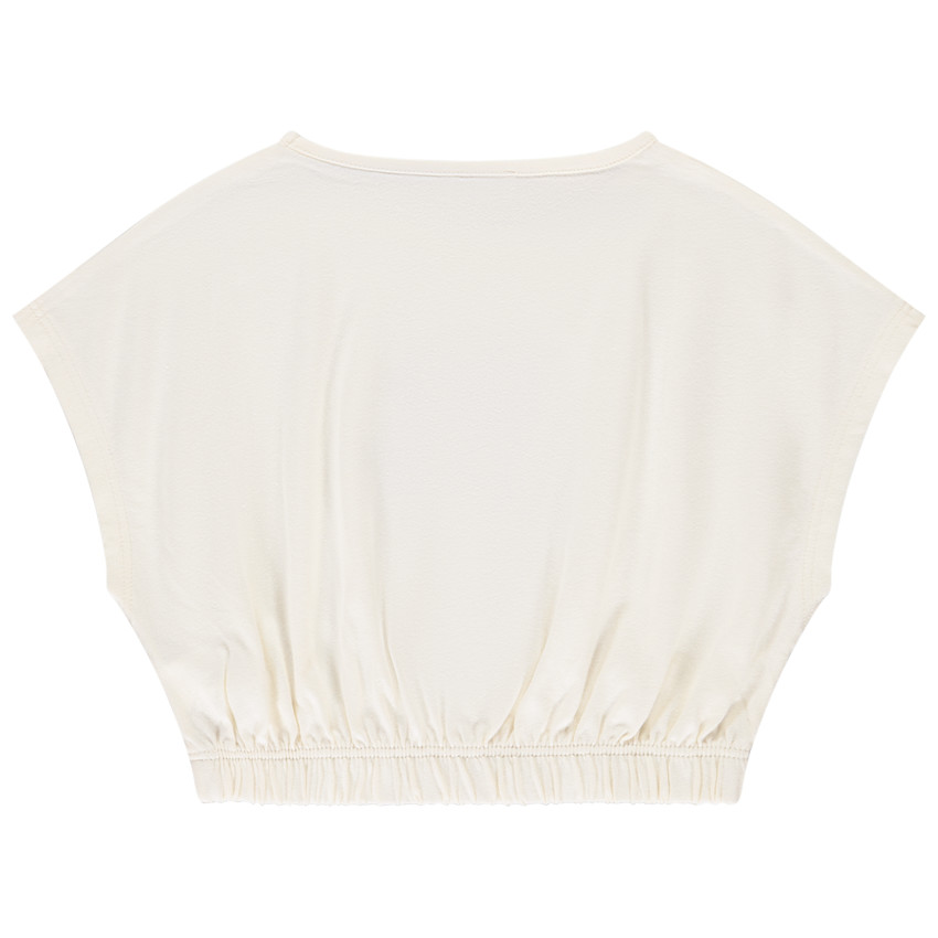 Camiseta de manga corta con forma de caja y lentejuelas divertidas para niña 