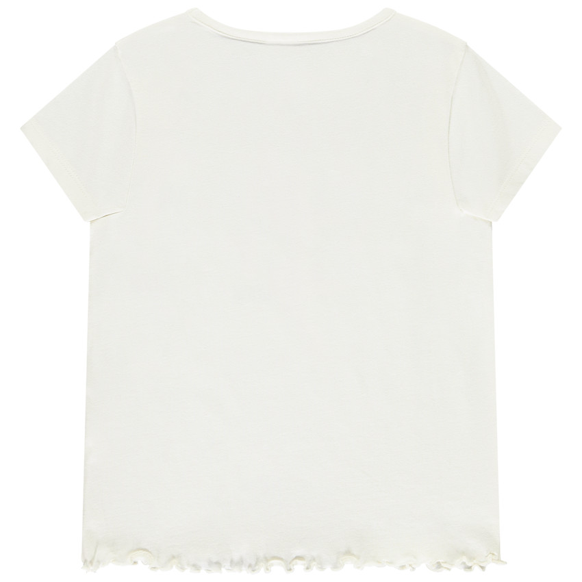 Camiseta de manga corta con estampado tropical para niña 