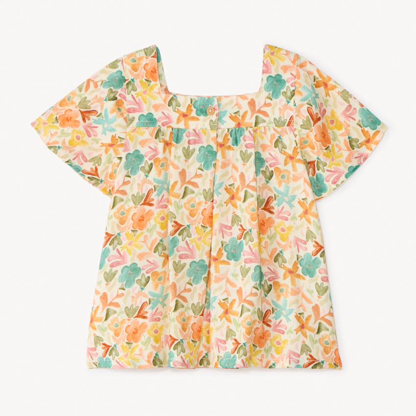 Túnica de manga corta con estampado de flores para bebé niña 