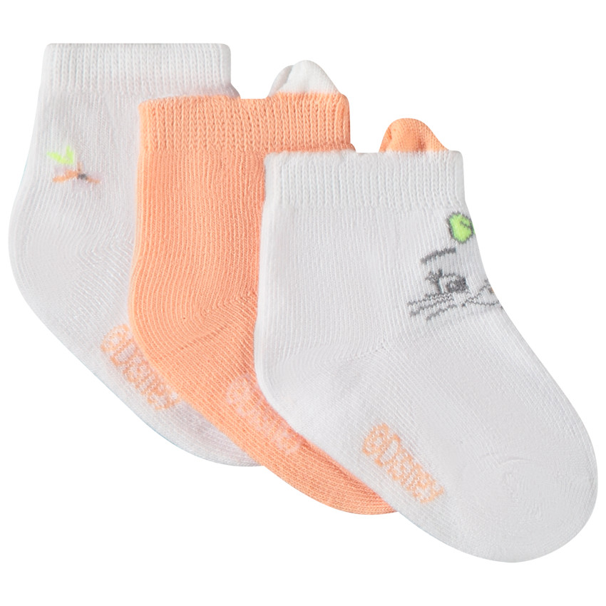Pack de 3 pares de calcetines cortos Marie Disney para bebé niña 