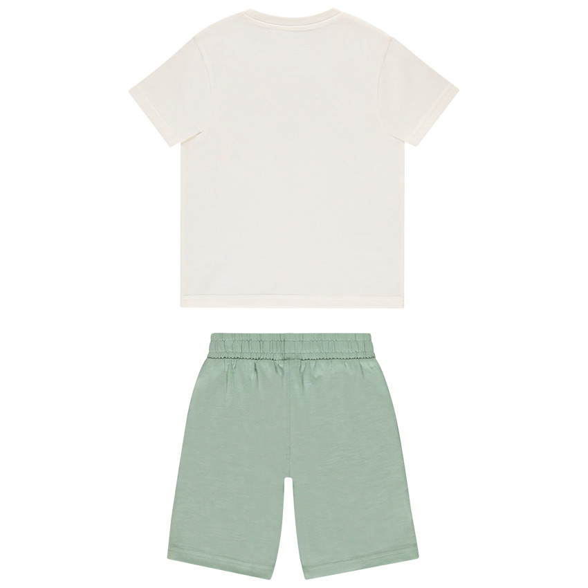 Ensemble t-shirt manches courtes printé + bermuda uni pour garçon  