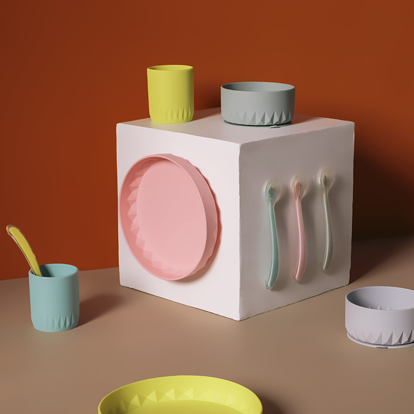 Set de vajilla de silicona 3 piezas - Origami 