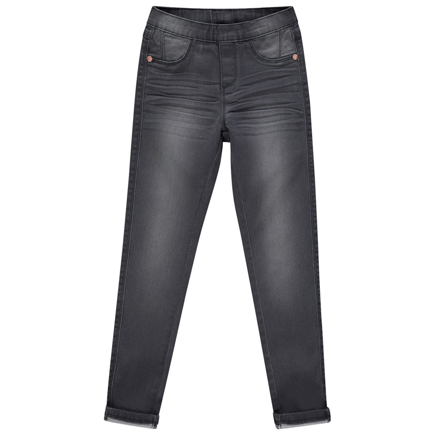 Jeans slim efecto lavado para niña. 