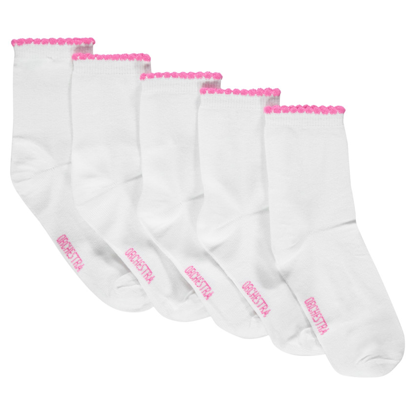 Pack de 5 pares de calcetines lisos para niña 