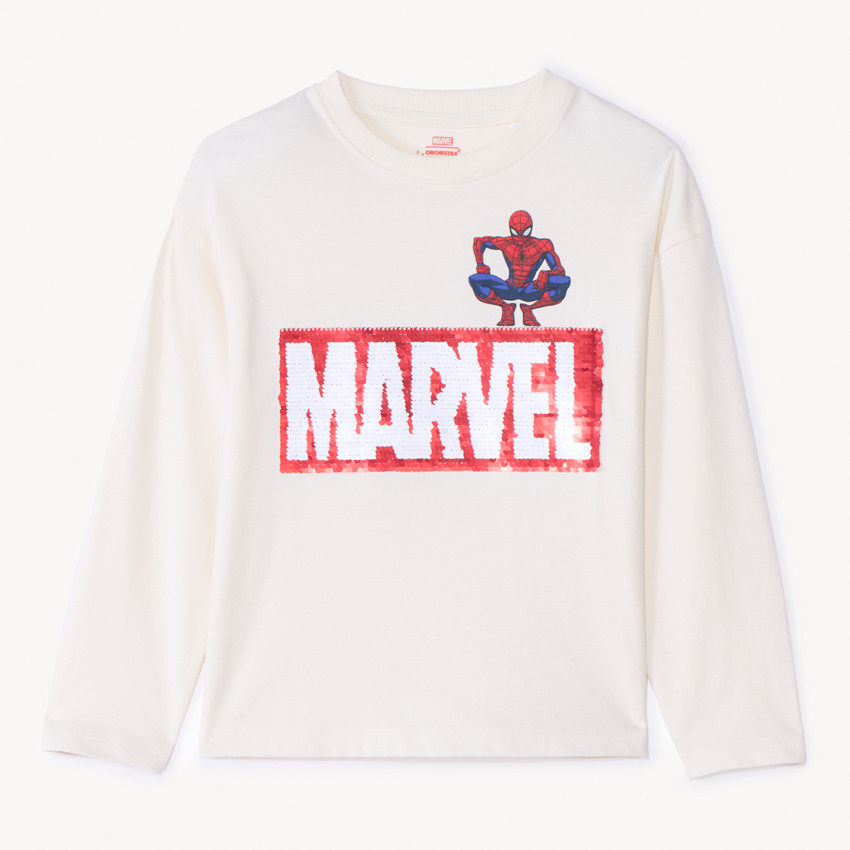 Camiseta de manga larga de Spider-Man Marvel con lentejuelas mágicas para niño. 