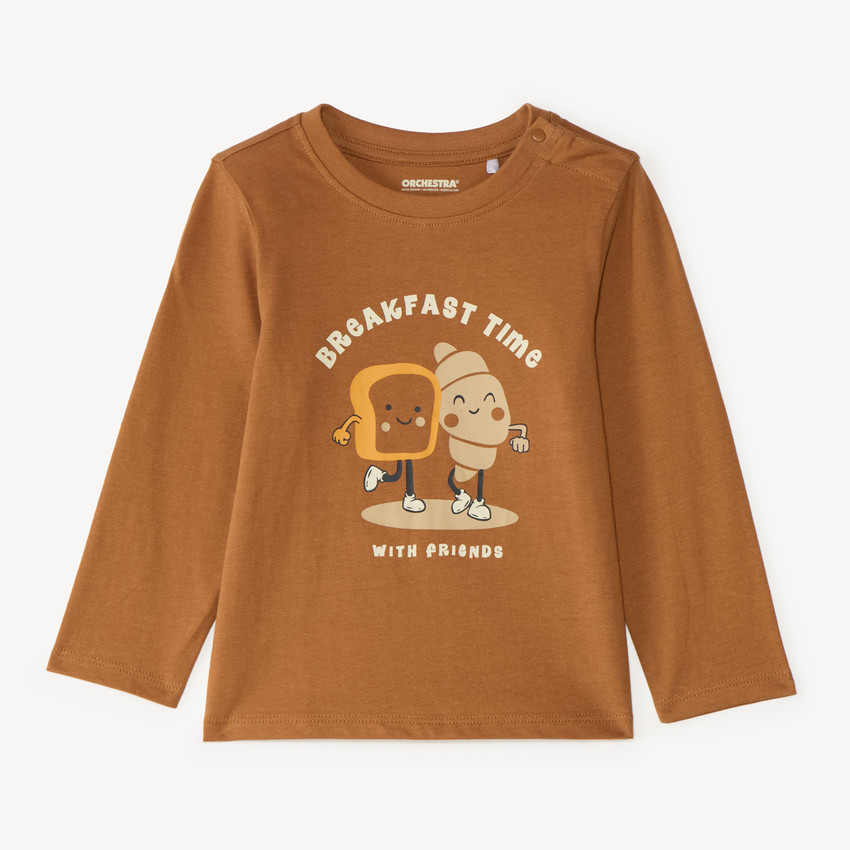Playera de manga larga para bebé niño con estampado divertido 