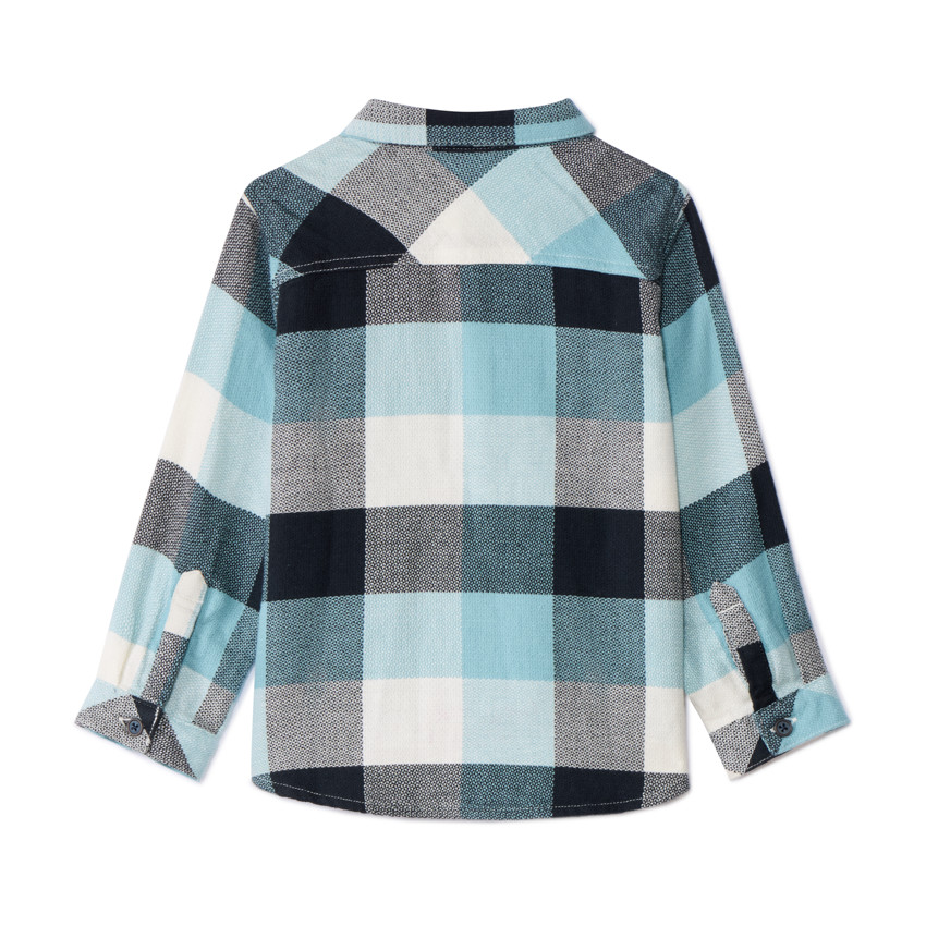 Camisa de manga larga a cuadros para bebé niño 