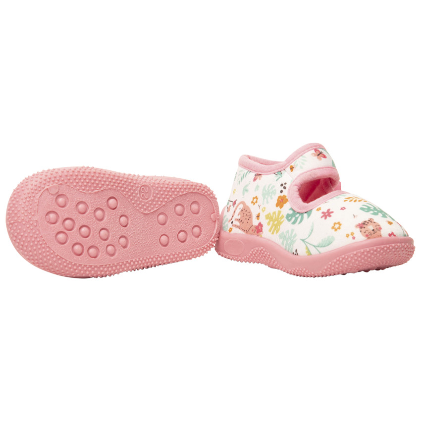 Chaussons babies a scratch imprime jungle pour bebe fille SAXO BLUES