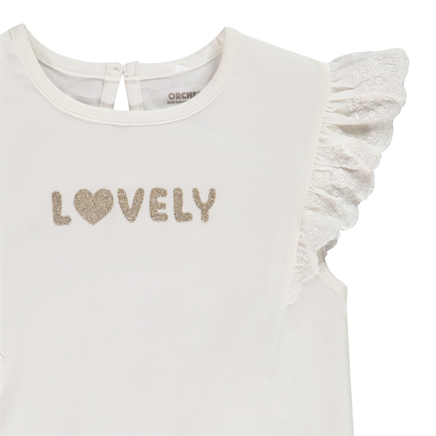 Camiseta manga corta volante 