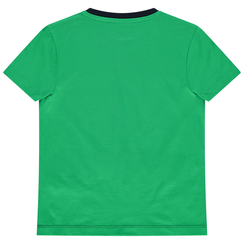 Camiseta de manga corta bicolor con zapatillas estampadas 