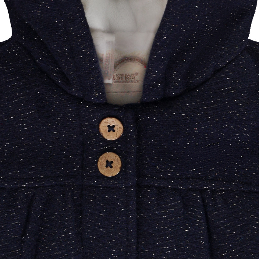 Abrigo de lana con lurex brillante para niña bebé 