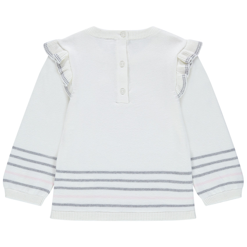 Jersey de punto con mangas con volantes y rayas que contrastan  Additional Jersey de punto con mangas con volantes y rayas que contrastan