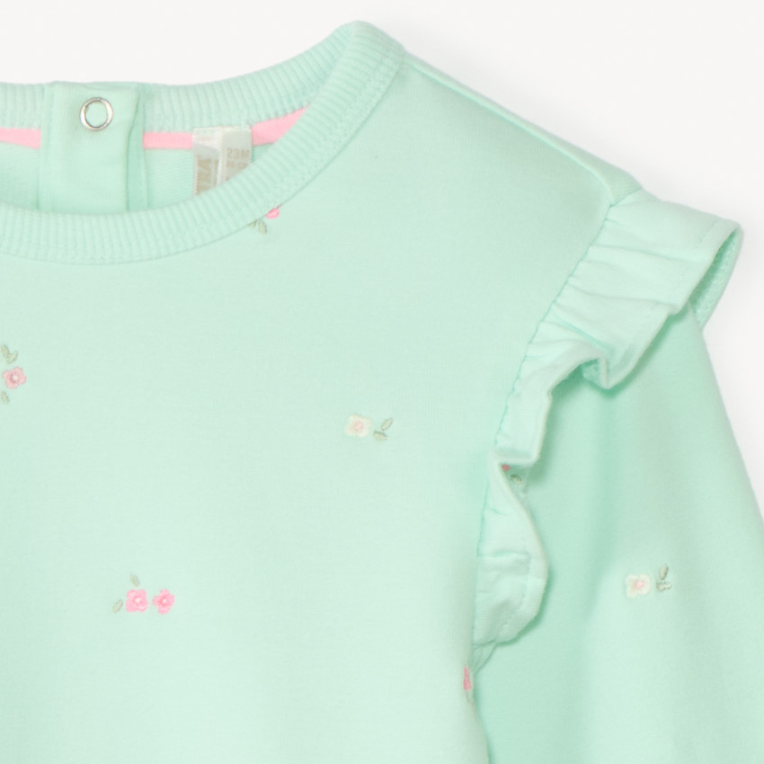Sweat molleton oversize broderie fantaisie pour bébé fille 