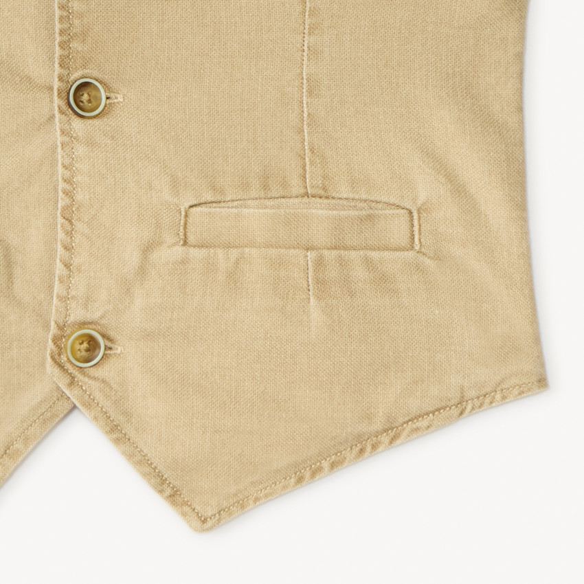 Chaleco de camarero de tela lisa para niño 