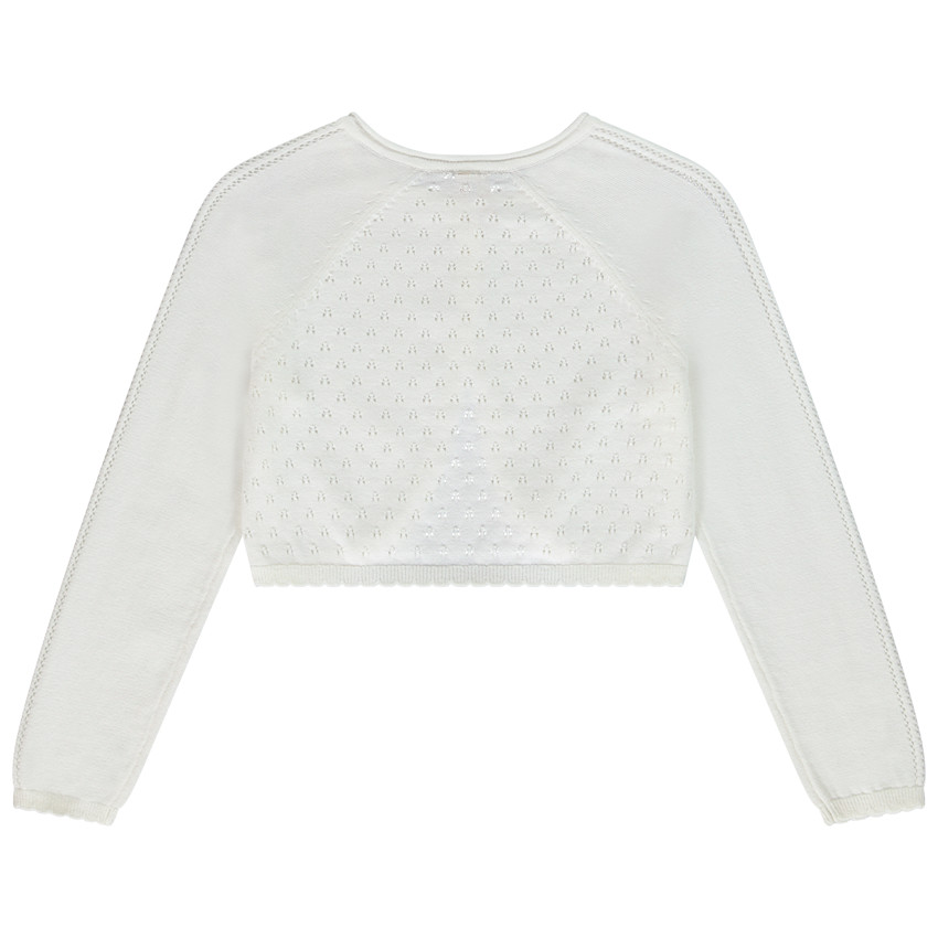 Gilet bolero de punto calado para niña 