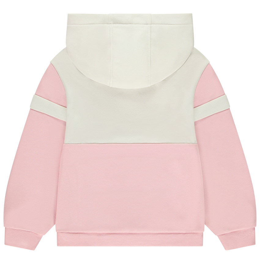 Sudadera de felpa efecto color block con capucha y bolsillo tipo canguro para niña 