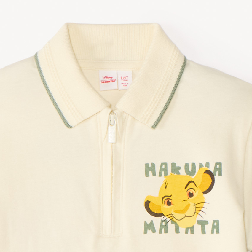 Conjunto de 2 piezas polo con cremallera + bermudas El Rey León Disney para niño 