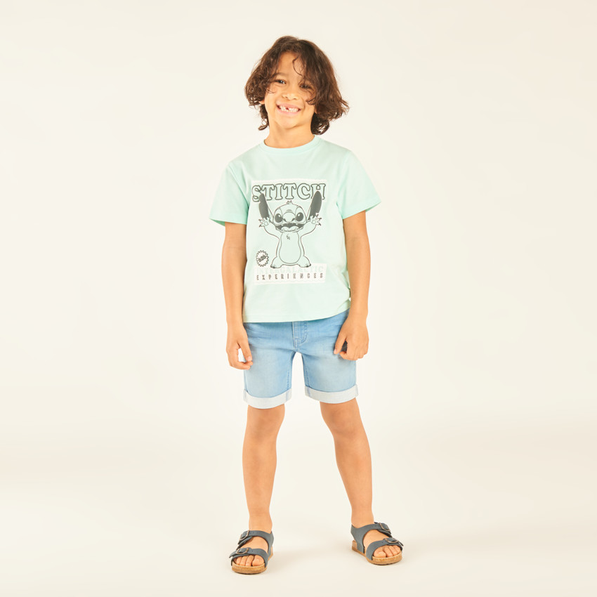 Camiseta de manga corta con estampado de Stitch de Disney para niño 