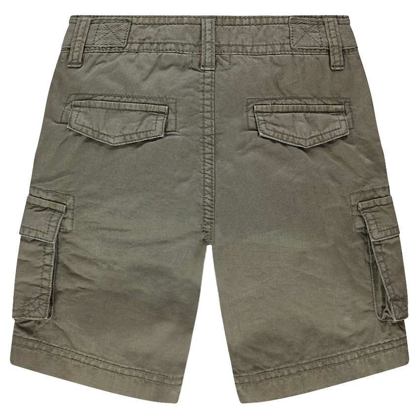 Bermudas de algodón teñido con bolsillos  